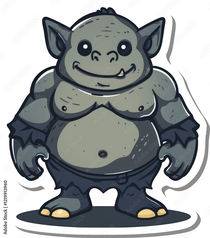 A Friendly Cartoon Ogre Character Illustration A Friendly Cartoon Ogre Character Illustration