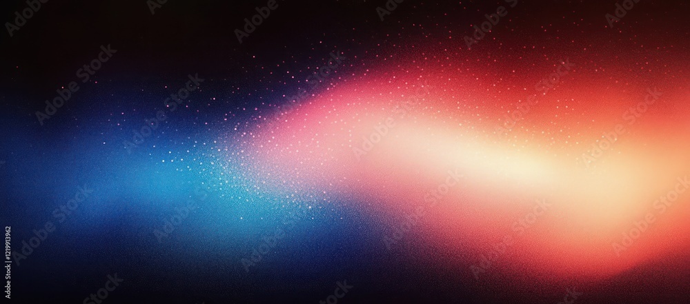 Obraz premium Abstract Gradient Background with Blue Red Orange Glow Grainy Texture for Retro Music Party Festival Design