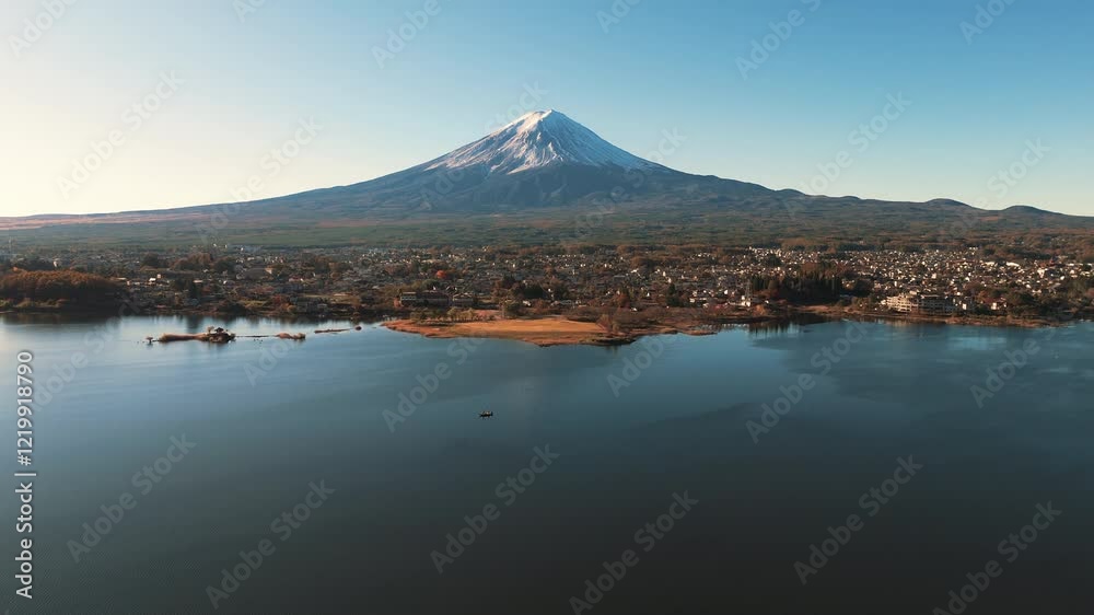 4K Aerial Mt Fuji Volcano Mountain Japan Vacation Drone Fly over 4K Aerial Mt Fuji Volcano Mountain Japan Vacation Drone Fly over