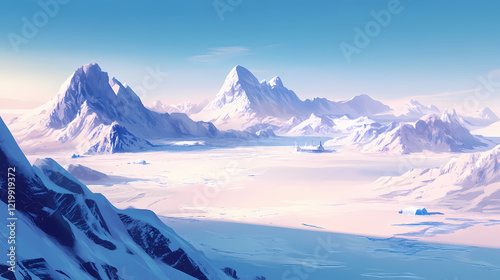 infinitely polar snowy desert