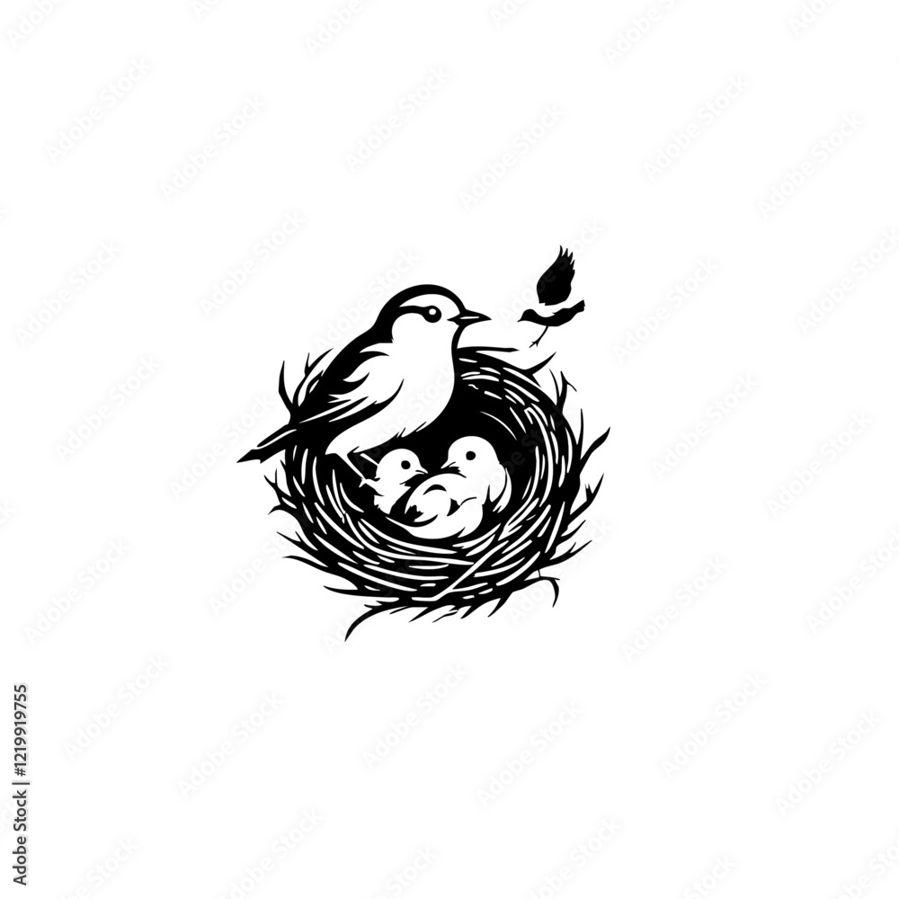 Fototapeta premium Bird Nest Vector Logo Design