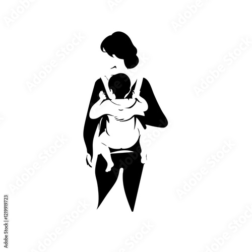 Mom And Child Vector Logo Design