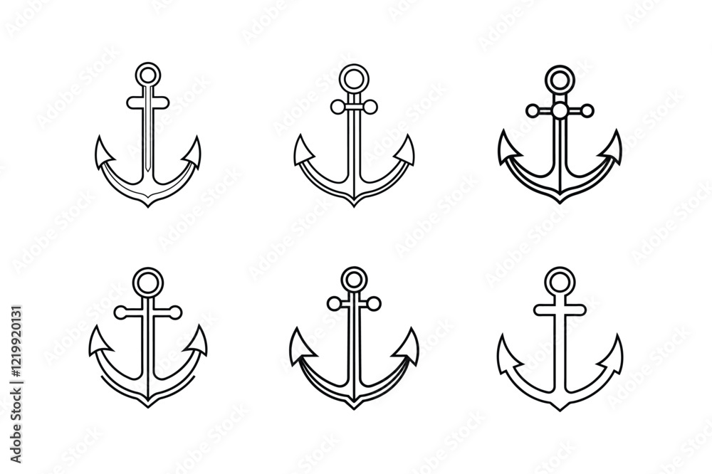anchor icon vector line art illustration anchor icon vector line art illustration