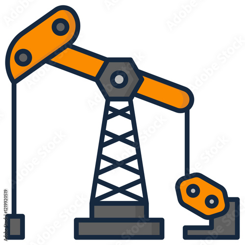 Illustration of Industrial Crane in Construction