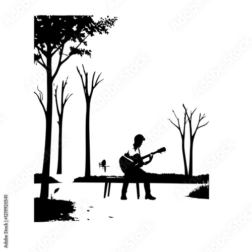 Guitarist Vector Logo Design