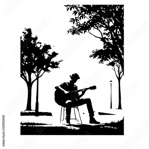 Guitarist Vector Logo Design