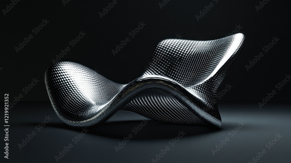 Sculptural Metallic Lounger: A Modern Design Masterpiece Sculptural Metallic Lounger: A Modern Design Masterpiece