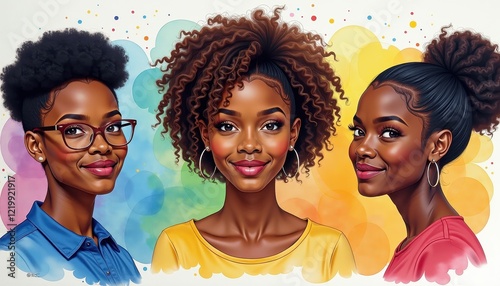 Vibrant Digital Art Celebrating Black Women During Black History Month photo