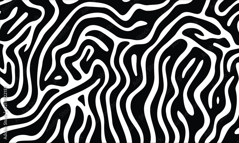 Waves Pattern, Background, Black and White Vector Illustration Print Waves Pattern, Background, Black and White Vector Illustration Print