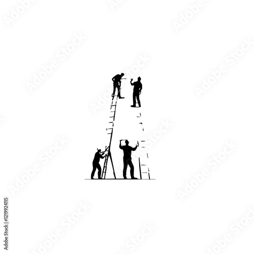 Men Painting Vector Logo Design