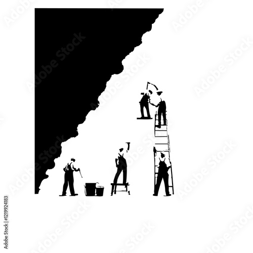 Men Painting Vector Logo Design