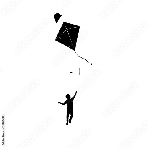 Kite Flying Vector Logo Design