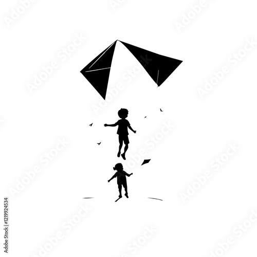 Kite Flying Vector Logo Design