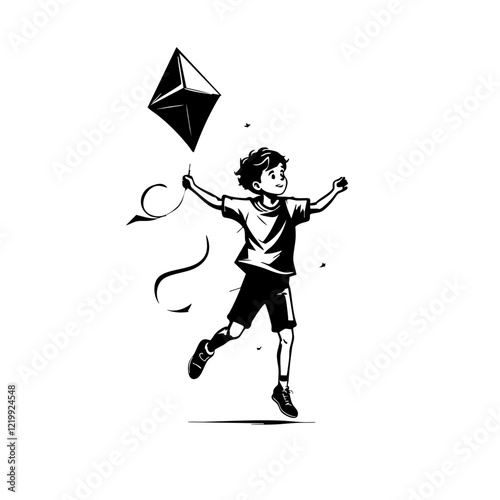 Kite Flying Vector Logo Design