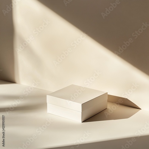 Wallpaper Mural White box on beige background with sunlight shadows. Torontodigital.ca