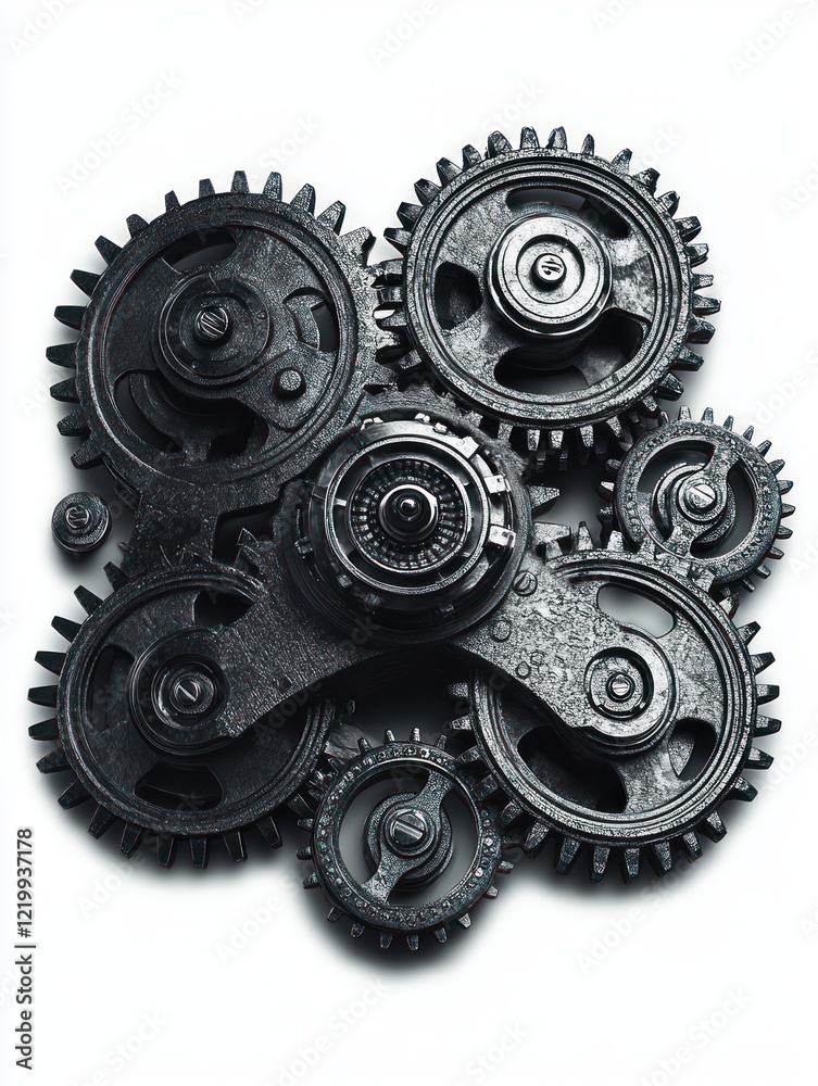 Intricate Steampunk Gears and Mechanisms in Chiaroscuro Lighting Intricate Steampunk Gears and Mechanisms in Chiaroscuro Lighting