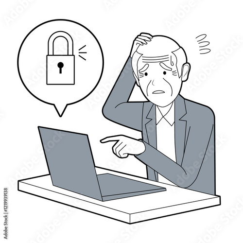 パソコンがロックしてしまい困っているシニア