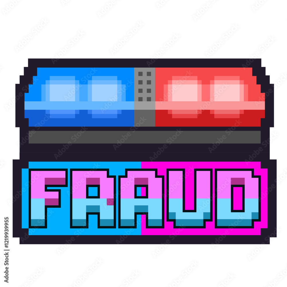 police alert lamp with text pixel illustration police alert lamp with text pixel illustration