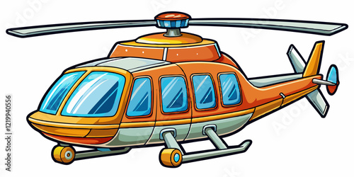 helicopter isolated black outline vector illustration, white background