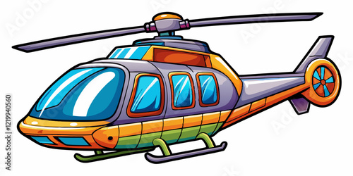 helicopter isolated black outline vector illustration, white background