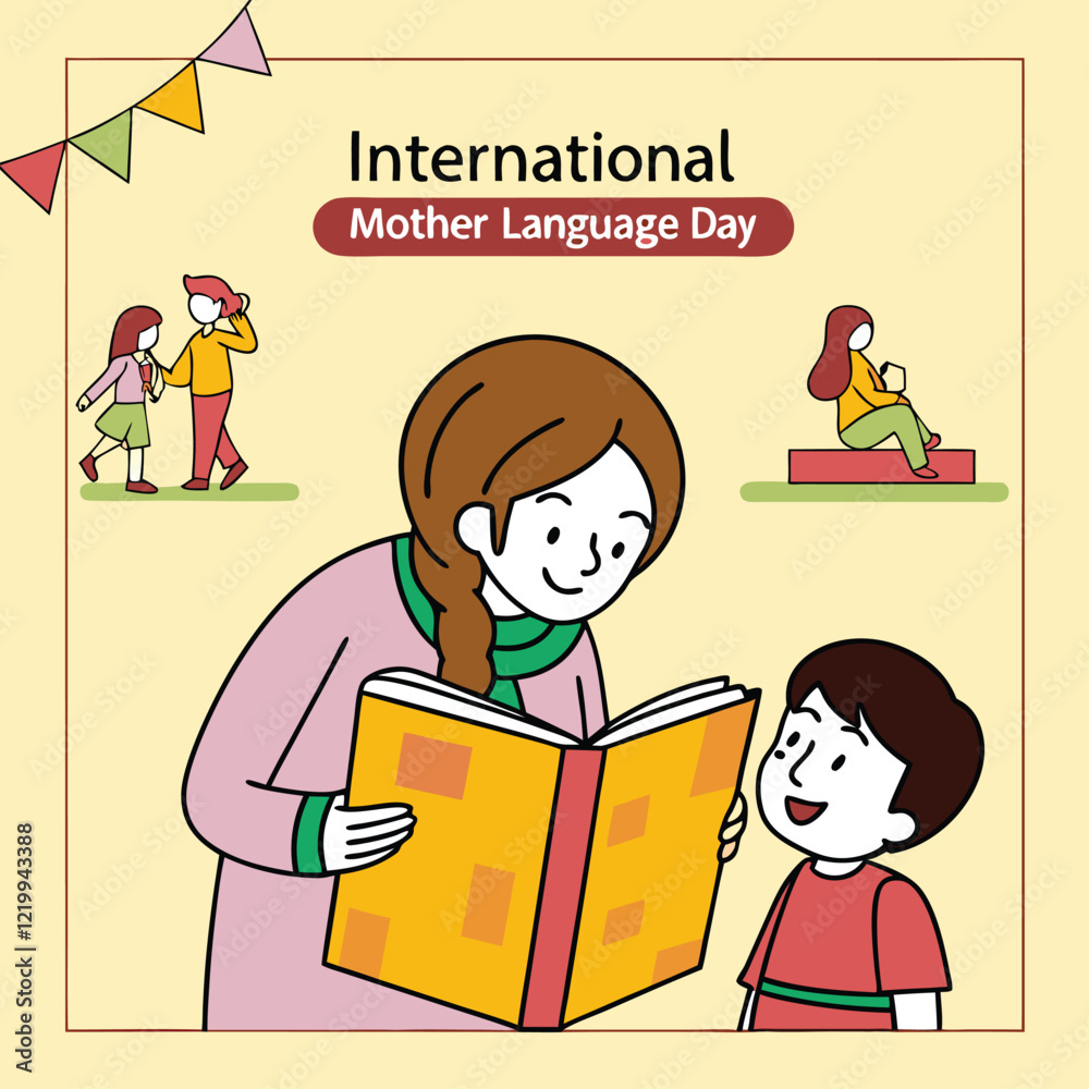 Mother and son International mother language day Mother and son International mother language day