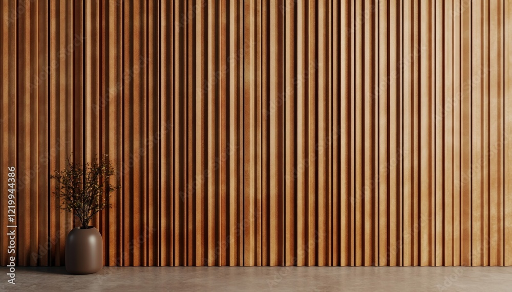 Textured Vertical Striped Wall and Elegant Cabinet Design in Scandinavian Style Textured Vertical Striped Wall and Elegant Cabinet Design in Scandinavian Style