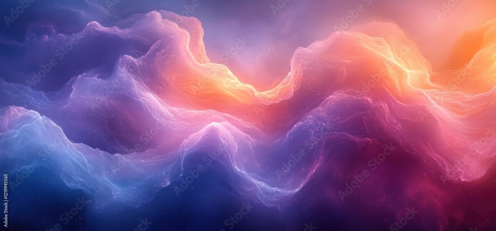 Fototapeta premium Vibrant Abstract Gradient Background in Purple Blue Pink with Soft Focus Impressionism Style