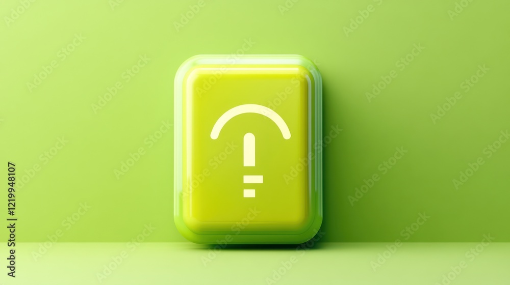 Bright Green Idea Button: Innovation Concept Bright Green Idea Button: Innovation Concept