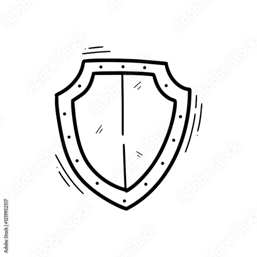 Hand Drawn Shield Illustration. Doodle Vector. Isolated on White Background - EPS 10 Vector