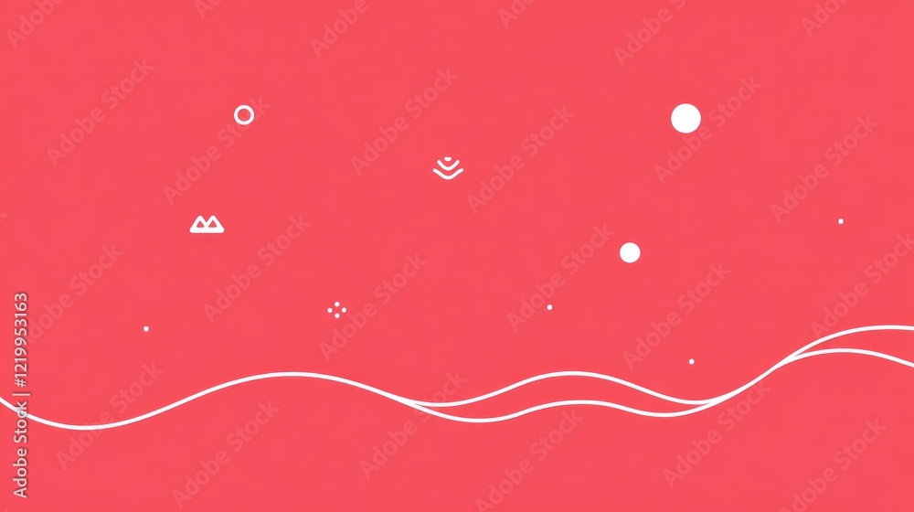 Abstract Coral Minimalist Art: Simple Shapes and Serene Waves Abstract Coral Minimalist Art: Simple Shapes and Serene Waves