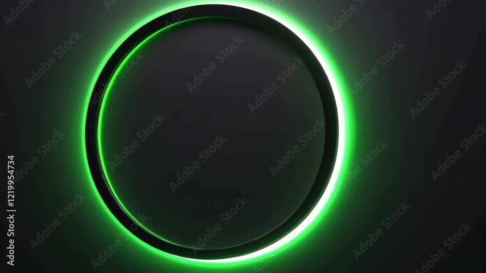 Mesmerizing circular design illuminated in vibrant green glow against a sleek dark background. Generative AI Mesmerizing circular design illuminated in vibrant green glow against a sleek dark background. Generative AI