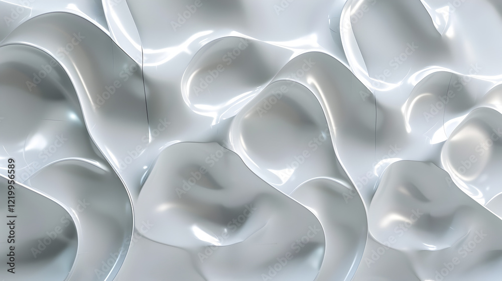 Fototapeta premium Abstract smooth surface with soft curves and glossy finish.