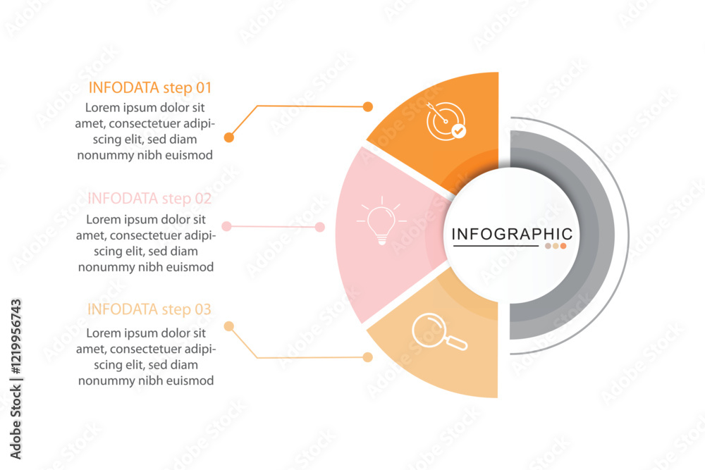 Vector infographic design template with 3 options or steps