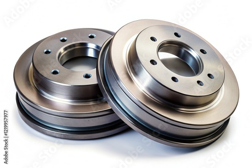 Isolated Car Brake Drums on Transparent Background - Automotive Parts Replacement