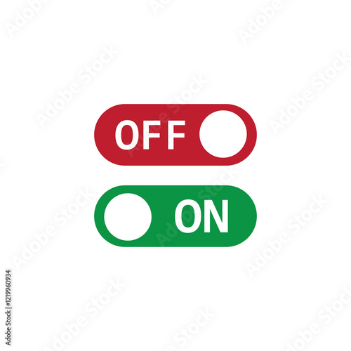 Off, on, toggle icon, button. vector flat simple illustration for web and app..eps