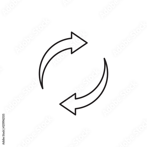 Free Download Arrow, refresh, update icon. vector flat black linear illustration for web and app..eps - GFXLoad