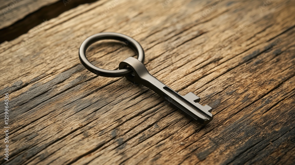 Minimalist Metal Keyring with Single Key Minimalist Metal Keyring with Single Key