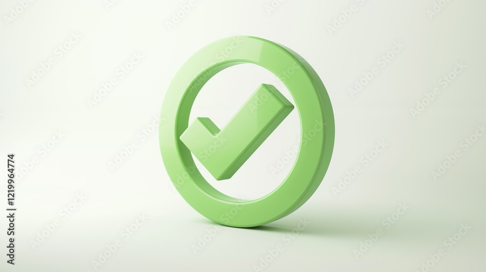 3D icon of a checkmark in a green circle on a white background. Minimalistic style with isometric view and high resolution. Perfect for web design, app interfaces, and graphic projects. 3D icon of a checkmark in a green circle on a white background. Minimalistic style with isometric view and high resolution. Perfect for web design, app interfaces, and graphic projects.