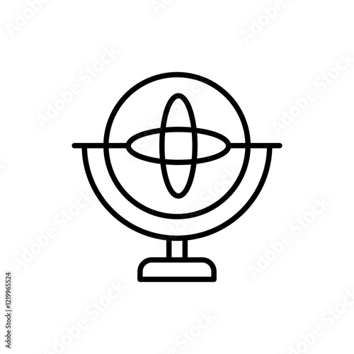 Gyroscope outline icons, minimalist vector illustration ,simple transparent graphic element .Isolated on white background