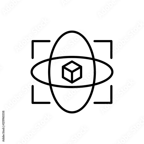 Gyroscope outline icons, minimalist vector illustration ,simple transparent graphic element .Isolated on white background