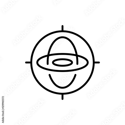 Gyroscope outline icons, minimalist vector illustration ,simple transparent graphic element .Isolated on white background