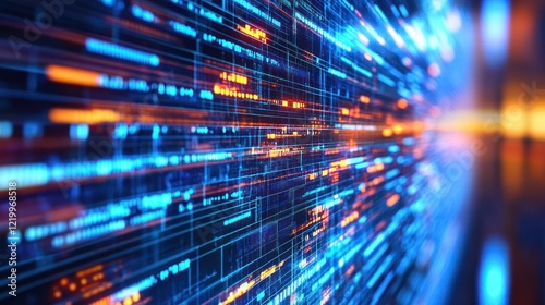 Wallpaper Mural Digital Data Stream: Abstract Visualization of High-Speed Information Flow Torontodigital.ca