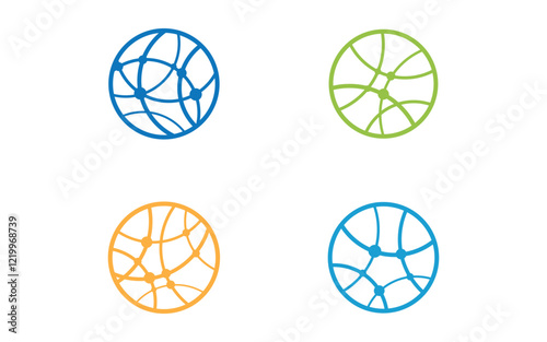 Wire connection World Logo Template vector illustration
