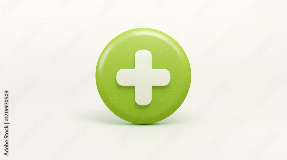 3D icon of a cross mark in a green circle on a white background. Minimalistic style with front view and high resolution. Perfect for web design, app interfaces, and graphic projects. 3D icon of a cross mark in a green circle on a white background. Minimalistic style with front view and high resolution. Perfect for web design, app interfaces, and graphic projects.
