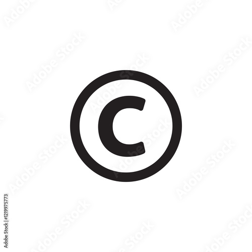 Copyright symbol icon. Vector flat black simple trendy style illustration for web and app..eps