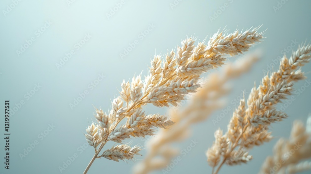 Obraz premium Dried wheat, studio shot, light background, calm