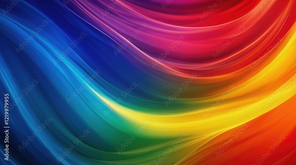 Obraz premium Vibrant Abstract Rainbow Color Waves Illustration for Creative Design Backgrounds and Art Projects