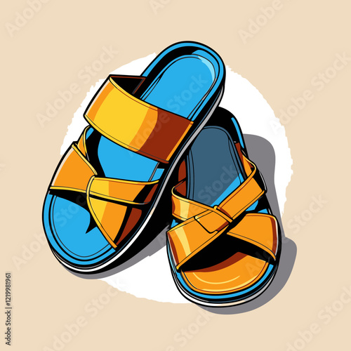 vector sandals for design needs 