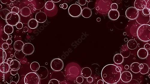 Abstract Dark Red Bubble Frame Background Design