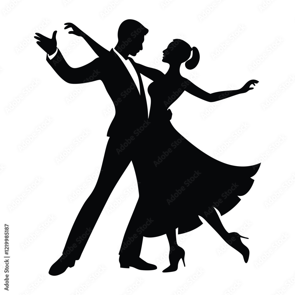 silhouette of a dancing-couple. silhouette of a dancing-couple.